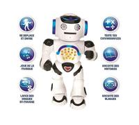 LEXIBOOK Powerman - Robot educativo interattivo per giocare e imparare, ballare, suonare musica, quiz educativi, lancio del disco - Nouvo