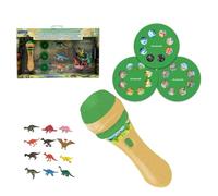 Lexibook Lexibook-LTC045Z, Proiettore Torcia Luminosa, Crea Fino a 3 storie con 24 Immagini, 12 Figurine di Dinosauri Incluse, Colore Giallo/Verde, LTC045Z