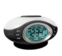 Lexibook RL960 - Sveglia con Luci e Suoni, Automatico, 3 tipologie di allarmi, Tasto Snooze, Calendario, Temperatura, umidità, Nero/Bianco