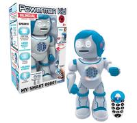 LEXIBOOK ROB90EN Powerman Kid-Educational And Bilingue Inglese/Spagnolo Robot-Walking Talking Dance Toy STEM Programmabile Creazione Storie-Quiz Shooting Dischi