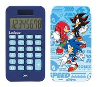 Lexibook, SEGA Sonic The Hedgehog, Calcolatrice Tascabile con Copertura Protettiva, Funzioni Convenzionali e Avanzate, a Batteria e Solare, Blu, C45SN