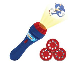Lexibook, Sega Sonic The Hedgehog, Proiettore di storie e Torcia Luminosa, Proietta 24 Immagini dal Mondo di Sonic con 3 Dischi, Rosso/Blu, LTC050SN