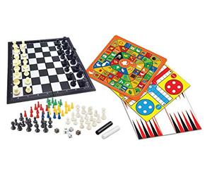 Lexibook, Set di giochi 8 in 1, Scacchi, Backgammon, Dama cinese, Morris a nove, Serpenti e scale, Oca, Gioco del Ludo, JGM800