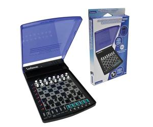 Lexibook, Set di scacchi elettronico da viaggio, 32 pezzi, 64 livelli di difficoltà, 1 a 2 giocatori, Gioco di strategia, Gioco da tavolo per famiglie, LCG500