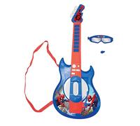 Lexibook Spider-Man Chitarra Elettronica illuminata con Microfono, Occhiali con Microfono, Canzoni Demo, MP3 Plug, Blu/Rosso, K260SPLXB