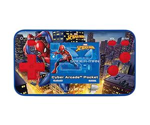 Lexibook, Spider-Man, Cyber Arcade Pocket, console di gioco portatile, 150 giochi, schermo LCD da 1,8", alimentazione a batteria, blu/rosso, JL1895SP