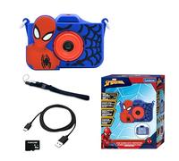 Lexibook, Spider-Man, Fotocamera 4-in-1 per Bambini con Protezione, Funzioni Foto, Video, MP3 e Giochi, 15 cornici per Personalizzare Le tue Foto, Scheda di Memoria da 8 GB Inclusa, DJ078SP