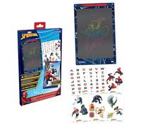 Lexibook, Spider-Man, Lavagna Magica, Giocattolo Artistico e Creativo per Bambini e Bambine, Disegni Multicolori, Schermo da 28 cm, Include 1 Pennino e 6 Stencil, Blu, CRT10SPLXB