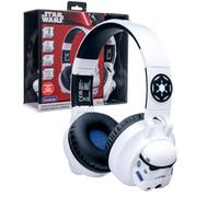 Lexibook, Star Wars, Cuffie Bluetooth 3D, Audio 85dB, Bianco, HPBT015SW1LXB | Audio Bluetooth 5.3 e cablato, volume sicuro 85dB, luci, microfono, slot SD TF, design pieghevole regolabile per bambini
