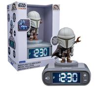Lexibook, Star Wars, Sveglia Mandalorian con Suoni, Grigio, RL800SW1LXB | Statuetta 3D luminosa con effetti sonori, display LCD, funzione snooze e indicatore batteria scarica.