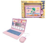 Lexibook, Disney Angel - Stitch, computer portatile educativo bilingue francese-inglese, 124 attività ludo-educative, grande schermo 5,1 x 9,7 cm, tastiera e mouse realistici, design sottile