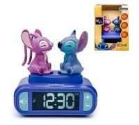 Lexibook, Stitch & Angel, Sveglia Luce Notturna Stitch & Angel, Suoni e Melodie, Display LCD retroilluminato, Luminoso, Funzione Snooze, Blu Viola, RL800D2LXB