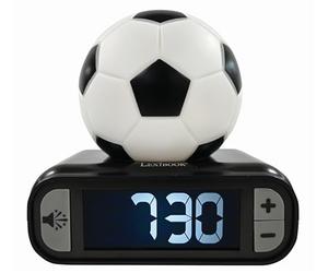 Lexibook - Sveglia Digitale a Forma di Pallone da Calcio con Luce Notturna, posticipo della Sveglia, Orologio, Pallone Luminoso, Colore Nero - RL800FOLXB