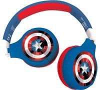 Lexibook, The Avengers, Cuffie Bluetooth 2 in 1 per bambini, Stereo Wireless Wired, Volume sicuro per bambini, pieghevoli, regolabili, rosso/blu, HPBT010AV