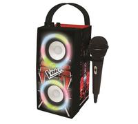 Lexibook - The Voice - Altoparlante Portatile Bluetooth con Microfono, Effetti di Luce, Karaoke, Wireless, USB, Scheda SD, Batteria Ricaricabile, Nero/Rosso, BTP180TVZLXB