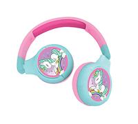 LEXIBOOK Unicorn 2-in-1 Bluetooth Headphones Stereo Wireless Wired, Kids Safe, F