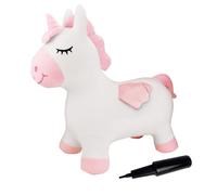 Lexibook Unicorno da Salto Gonfiabile, Pompa Manuale Inclusa, Plastica sicura e Durevole-Fodera Rimovibile e Lavabile, Colore Rosa, Bianco, 60x52cm