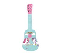 Lexibook Prima Chitarra di Legno Unicorn, 6 Corde, 53 cm, Guida Inclusa, Rosa/Blu, Colore, K205UNI