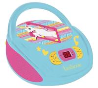 Lexibook, Unicorno, Lettore CD radio, presa aux-in, porta USB, alimentazione a corrente alternata o a batteria, blu/rosa, RCD108UNI