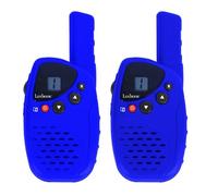 Lexibook, Walkie Talkie a Lunga Distanza da 5 km con Base di Ricarica, Schermo LCD, Torcia elettrica, Clip da Cintura, Gioco di Comunicazione e Azione all'aperto, Ricaricabile, Blu, TW45Z