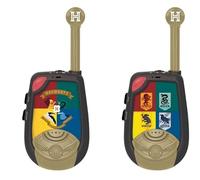 Lexibook Warner Harry Potter - Walkie-Talkies digitali - Portata 2km, Morse Luminoso, 2 canali, Clip da Cintura, Batteria, Nero/Oro, TW25HPLXB_01