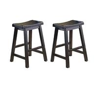 Lexicon Victoria Saddle - Sgabelli da banco in legno, set da 2, altezza 59,7 cm, colore: Nero sabbia