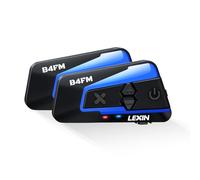 LEXIN 2X B4FM Interfono Moto, Bluetooth Casco Moto, 1000m Sistema di Comunicazione, Fino a 10 Motociclisti, Condivisione della Musica, DSP&CVC, FM Radio, IP67, Universale