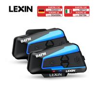 Lexin B4FM-X Cuffie per casco interfono moto Bluetooth, interfono per comunicazione wireless BT 5.0 Condivisione musicale 10 ciclisti