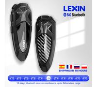 Lexin LX-GTX interfono moto 2 Casques Bluetooth un pulsante accoppiamento casco cuffie, parlare e ascoltare la musica allo stesso tempo