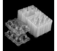 LEXININ 100 Cartoni per Uova in plastica, Cartoni Trasparenti per Uova contengono 6 Uova, Scatola per Uova in plastica per Esposizione sul Mercato Domestico