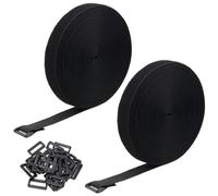 LEXININ 2 fascette regolabili per cavi, 10 m x 2,5 cm, riutilizzabili, con 50 fibbie, in nylon, per casa e ufficio