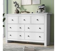 Lexiou Armadietto moderno e minimalista per sala da pranzo grande capacità, buffet con più cassetti, armadio bar con 7 cassetti per ingresso, cucina, sala da pranzo e soggiorno (bianco)