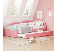 Lexiou Divano letto 90 x 200 cm, dotato di letto estraibile, elegante e semplice, materiale PU (rosa)