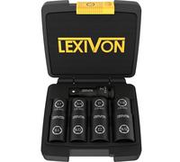 LEXIVON Lug Nut Impact Socket Set, 1/2-Inch Drive | Innovative 8-IN-4 Flip Socket Design, Covers Most Commonly Used Inch & Metric Wheel Nuts | Cr-Mo Steel = Full Impact Grade (LX-110)