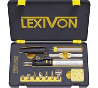 LEXIVON Saldatore a Butano, Kit Multiuso - Set di 7 Punte, Senza Fili con Autoaccensione e Fiamma Regolabile Portatile - Livello Professionale Penna (LX-770)