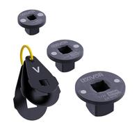 LEXIVON Set di adattatori magnetici per bussole a basso profilo | Acciaio Cr-Mo, profilo da 4 mm, dimensioni incise al laser, distanziatori in acciaio su portachiavi, ritenzione del foro