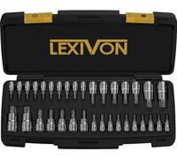 LEXIVON Set di Chiavi a Bussola TORX Master, Acciaio Legato Premium S2 | 34 Pezzi Completi, Stelle Solide e a Prova di Manomissione da T6 a T70 | Custodia di Conservazione Migliorata (LX-149)
