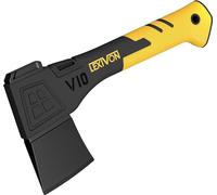 LEXIVON V10 Ascia Spaccalegna da campeggio, accetta sopravvivenza, 10” (25 cm), impugnatura ergonomica, manico leggero in vetroresina, fodero protettivo portatile incluso (LX-V10)
