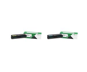Lexmark C3220Y0 Cartuccia Toner ORIGINALE Return Program Giallo 1500 pagine per MC3224, MC3326, C3224, MC3224, C3326 & C3220C0 adatto per CS3324 Toner ciano 1500 Lati