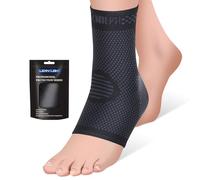 Lexniush Fascia per caviglia per tendine d'Achille, fascite plantare, cavigliera per destra/sinistra, calze a compressione per uomo/donna, ortopediche per sport, nero, M