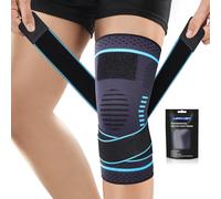 Lexniush Ginocchiera per Uomo/Donna, Tutore Ginocchio per Artrosi, Menisco Lesionato, Legamenti, Elastica Ortopedica Ginocchiera Sportiva per Corsa, Palestra, Sport, Blu lago, M