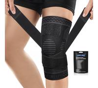 Lexniush Ginocchiera per Uomo/Donna, Tutore Ginocchio per Artrosi, Menisco Lesionato, Legamenti, Elastica Ortopedica Ginocchiera Sportiva per Corsa, Palestra, Sport, Nero, XXL