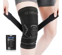 Lexniush Ginocchiera per uomo e donna, regolabile, per artrite, strappi del menisco, A rtrosi, ginocchiera a compressione, per sport, escursionismo, corsa, ortesi del ginocchio destra/sinistra, L
