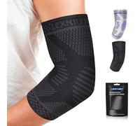 Lexniush Tutore Epicondilite Gomito, Tutore a Compressione per Gomito, Gomitiera per Epicondilite e Tendinite, Gomitiere Palestra per Alleviare il Dolore, Sport, Tennis, Golf, Nero, M