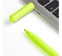 Lexon C-Pen - Penna a sfera con inchiostro nero, memoria flash USB-C da 32 GB, in acciaio inox per clip, corpo principale in ABS (Giallo fluo)