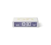 Lexon Flip Classic sveglia Mattina Luminosa reversibile con Faces on Off e Funzione Snooze, Display LCD e Luce Touch, Ricaricabile da USB-C - Bianco