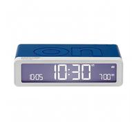 Lexon Flip Classic sveglia mattutina luminosa, reversibile con facce on off e funzione snooze, display LCD e luce touch, ricaricabile tramite USB-C - blu lucido