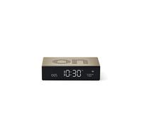 Lexon Flip Premium Digital Alarm Clock - Rechargeable Desk Clock with On/Off Faces - Snooze function, Pure VA LCD display, Touch & Sound Sensor, Aluminum - Gold