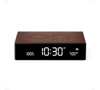 Lexon Flip Premium Digital Alarm Clock - Rechargeable Desk Clock with On/Off Faces - Snooze function, Pure VA LCD display, Touch & Sound Sensor, Aluminum - Bronze