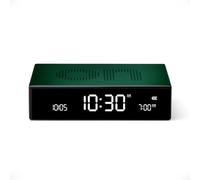 LEXON Flip Premium - Sveglia reversibile e ricaricabile, con display LCD VA/Off, Snooze, controllo touch, in alluminio, colore: verde scuro